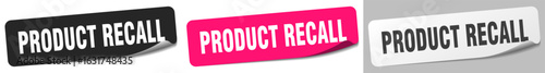 product recall sticker. product recall sticker set on white background