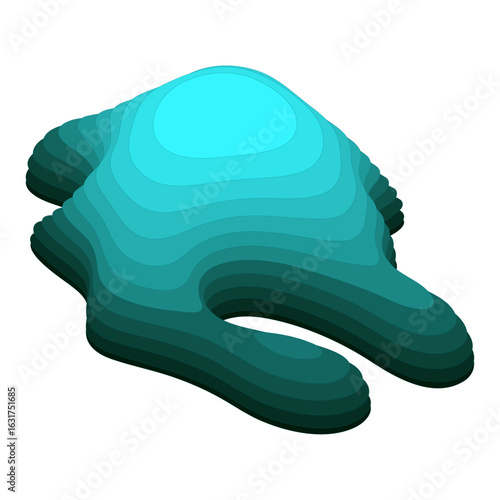 Abstract 3D topographic map design with layered contour lines and smooth gradients Vector Illustrations. perfect for backgrounds, maps, terrain visuals, and modern graphic design projects.