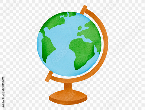 Watercolor school globe for education and back to school Vector.