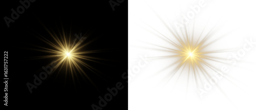 PNG sunlight special lens flare light effect, golden shine glow, radiant burst, transparent PNG