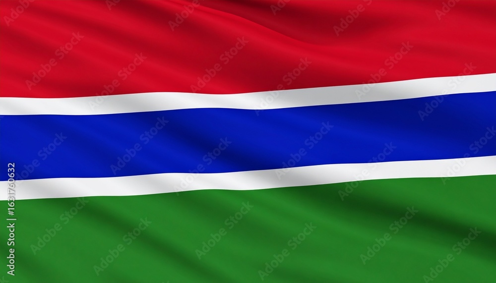 Fototapeta premium Waving Flag of Gambia
