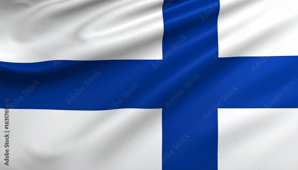 Naklejka premium Waving Flag of Finland