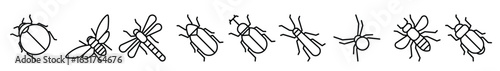 insect icons vector