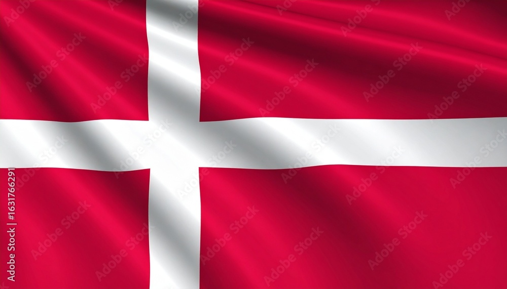 Fototapeta premium Waving Flag of Denmark