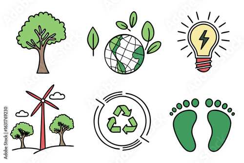 Set of ecofriendly and environmental icons