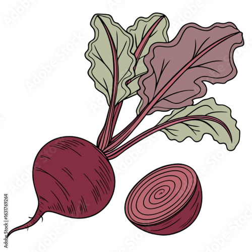 red beet with leaves