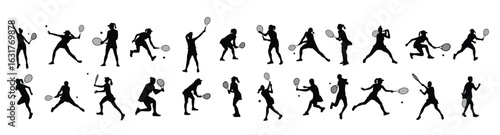 collection of vector illustrations of tennis tournament