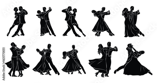 dance in ballroom silhouette