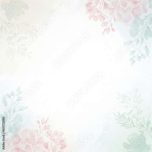 A soft, pastel-colored floral background featuring delicate pink and green hues, perfect for invitations or decorative purposes.