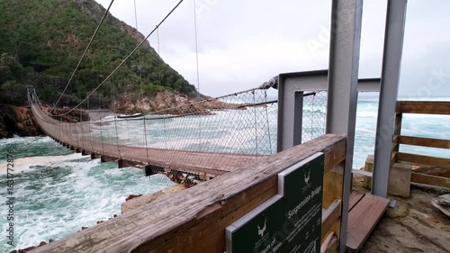 Signage at Storms River Mouth suspension bridge, Tsitsikamma National Park