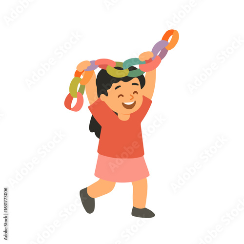 Smiling Jewish Boy Holding Sukkah decoration for Jewish holiday Sukkot– Vector Illustration. Sukkot and Simchat torah celebration