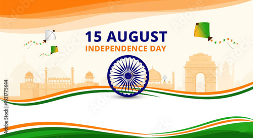independence day india banner flyer backgound design vector illustration

