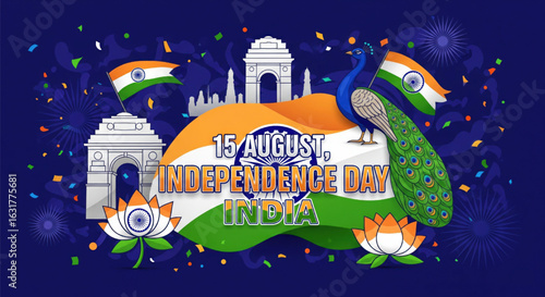 independence day india banner flyer backgound design vector illustration

