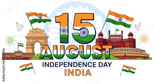 independence day india banner flyer backgound design vector illustration

