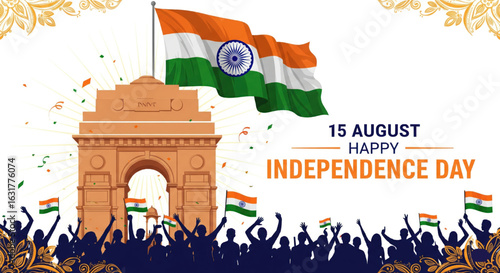 independence day india banner flyer backgound design vector illustration

