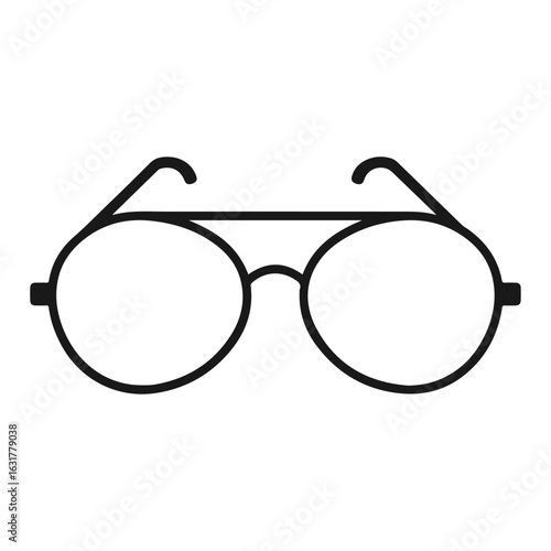 A minimalist pair of sunglasses created with two intersecting ovals and a single horizontal bar, forming a bold, fashion-centric shape.