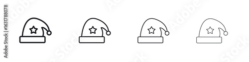 Sleeping Hat icon. minimal strokes lines for web designs