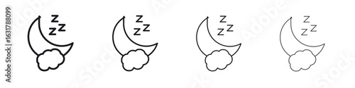 Sleep icon. minimal strokes lines for web designs