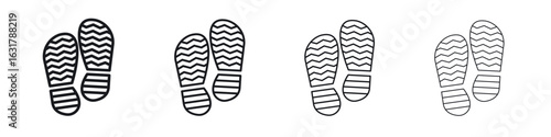 Shoe print icon. minimal strokes lines for web designs