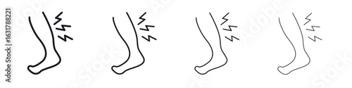 Shin pain icon. minimal strokes lines for web designs