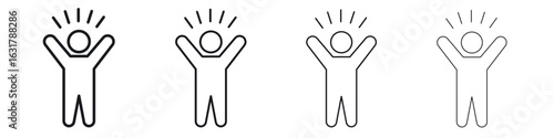 Self confidence icon. minimal strokes lines for web designs