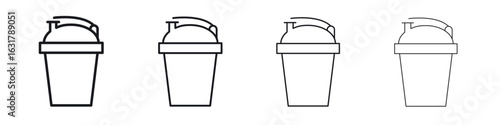 Protein shake icon. minimal strokes lines for web designs