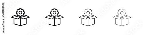 Product management icon. minimal strokes lines for web designs
