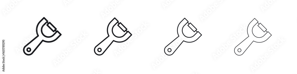 Fototapeta premium Potato peeler icon. minimal strokes lines for web designs