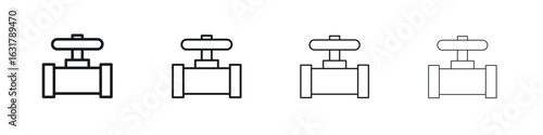 Pipe valve icon. minimal strokes lines for web designs