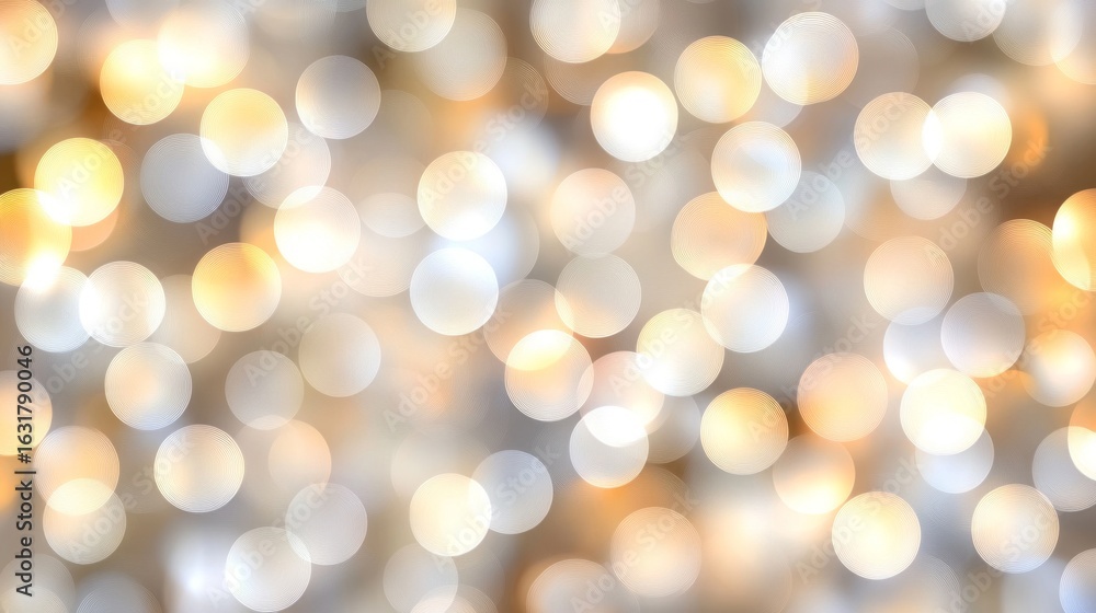 Obraz premium Warm golden bokeh ambiance, soft circular light patterns, cozy evening glow, smooth gradient from bright center to darker edges