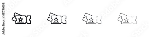 Movie ticket icon. minimal strokes lines for web designs