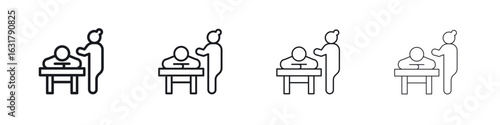 Massage icon. minimal strokes lines for web designs