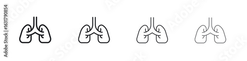 Lung icon. minimal strokes lines for web designs