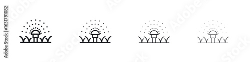 Lawn sprinkler icon. minimal strokes lines for web designs