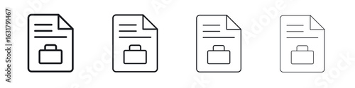 Job description icon. minimal strokes lines for web designs