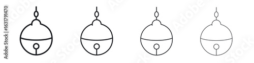 Jingle bell icon. minimal strokes lines for web designs