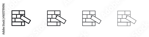 Jenga icon. minimal strokes lines for web designs