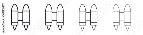 Jetpack icon. minimal strokes lines for web designs