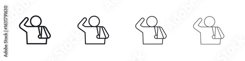 Injury icon. minimal strokes lines for web designs