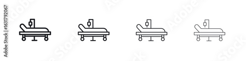 Hospital bed icon. minimal strokes lines for web designs
