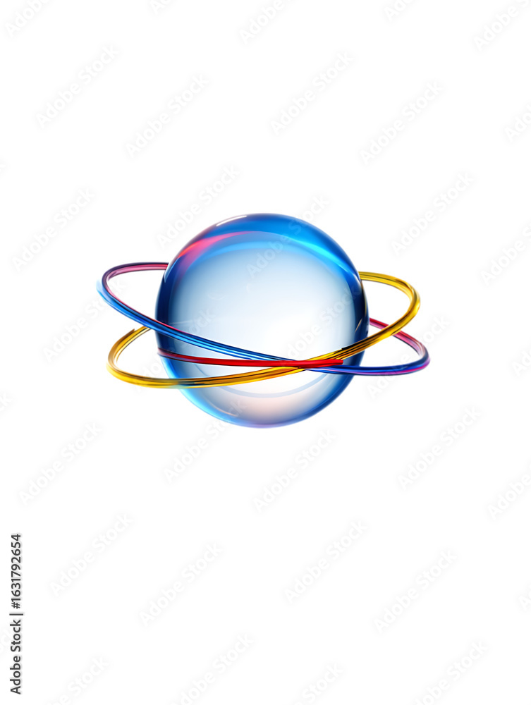 Abstract globe with orbiting rings isolated on transparent background, symbolizing global connectivity, international business, and the interconnectedness of the modern digital world Abstract globe with orbiting rings isolated on transparent background, symbolizing global connectivity, international business, and the interconnectedness of the modern digital world