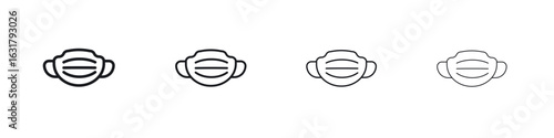 Face mask icon. minimal strokes lines for web designs