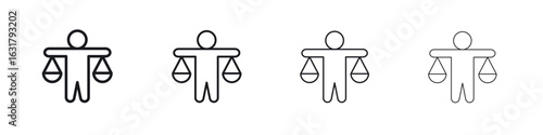 Ethics icon. minimal strokes lines for web designs