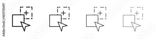 Drag and drop icon. minimal strokes lines for web designs