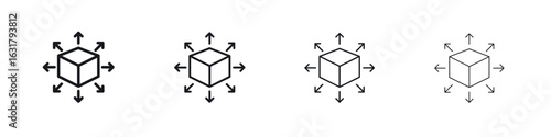Distribution channel icon. minimal strokes lines for web designs