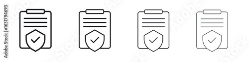Contract coverage icon. minimal strokes lines for web designs