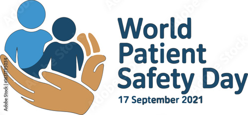 World Patient Safety Day Graphic with Caring Hands and Figures healthcare medical