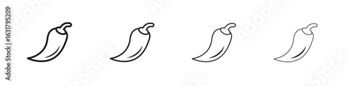 chilli pepper icon. minimal strokes lines for web designs