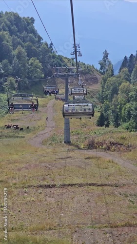 The ski lift and the funicular in Krasnaya Polyana, Sochi