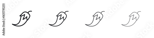 Chili icon. minimal strokes lines for web designs